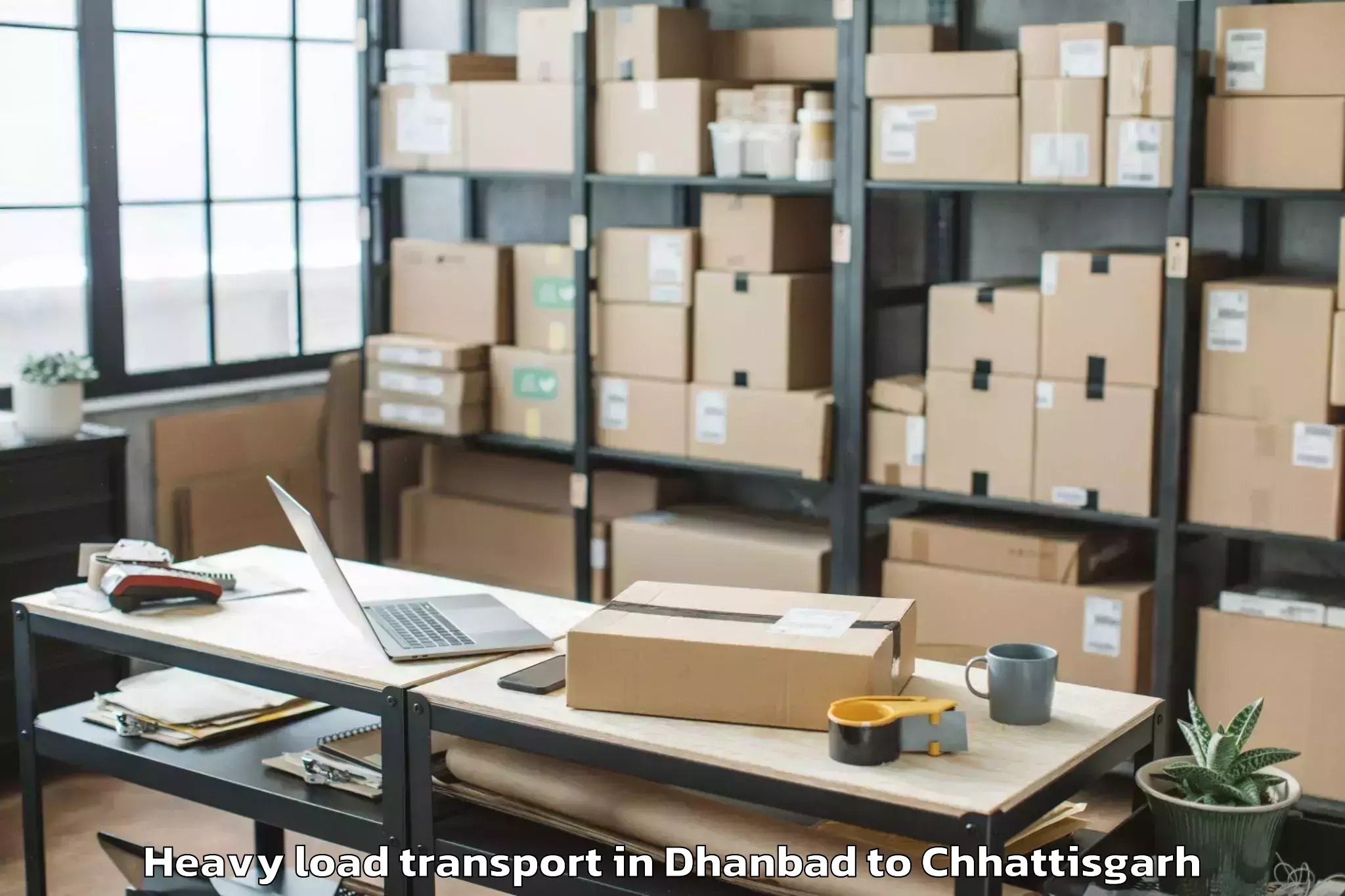 Book Dhanbad to Bhopalpattnam Heavy Load Transport Online